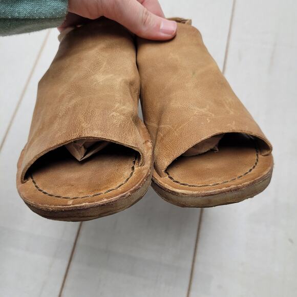 A.S. 98 Reiley sundance tan leather cutout sandals bootie boho Renaissance - Picture 7 of 10